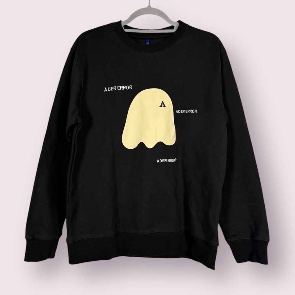 Ader Error Ghost Sweatshirt Noir Crewneck Pullover